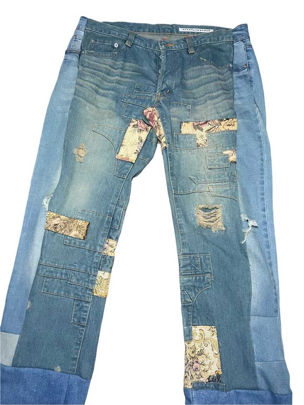 Issey Miyake Floral Patchwork Jeans - image 3