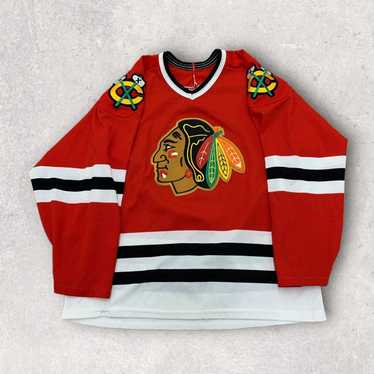 Men's Chicago Blackhawks CCM Red Classic Authentic Throwback Team Jersey