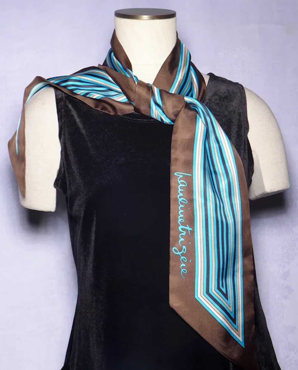Pauline Trigere Silk Scarf Made in Switzerland Br… - image 5