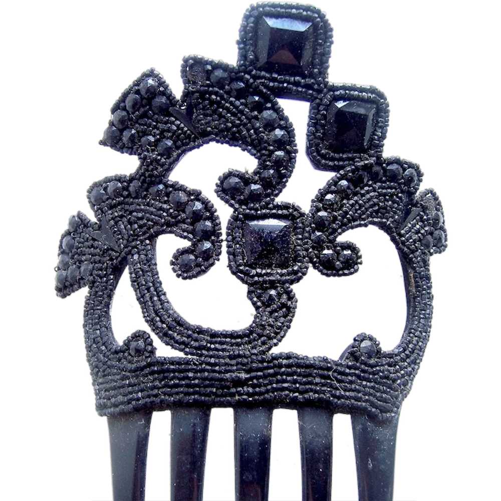 Spanish style Victorian mourning hair comb French… - image 1