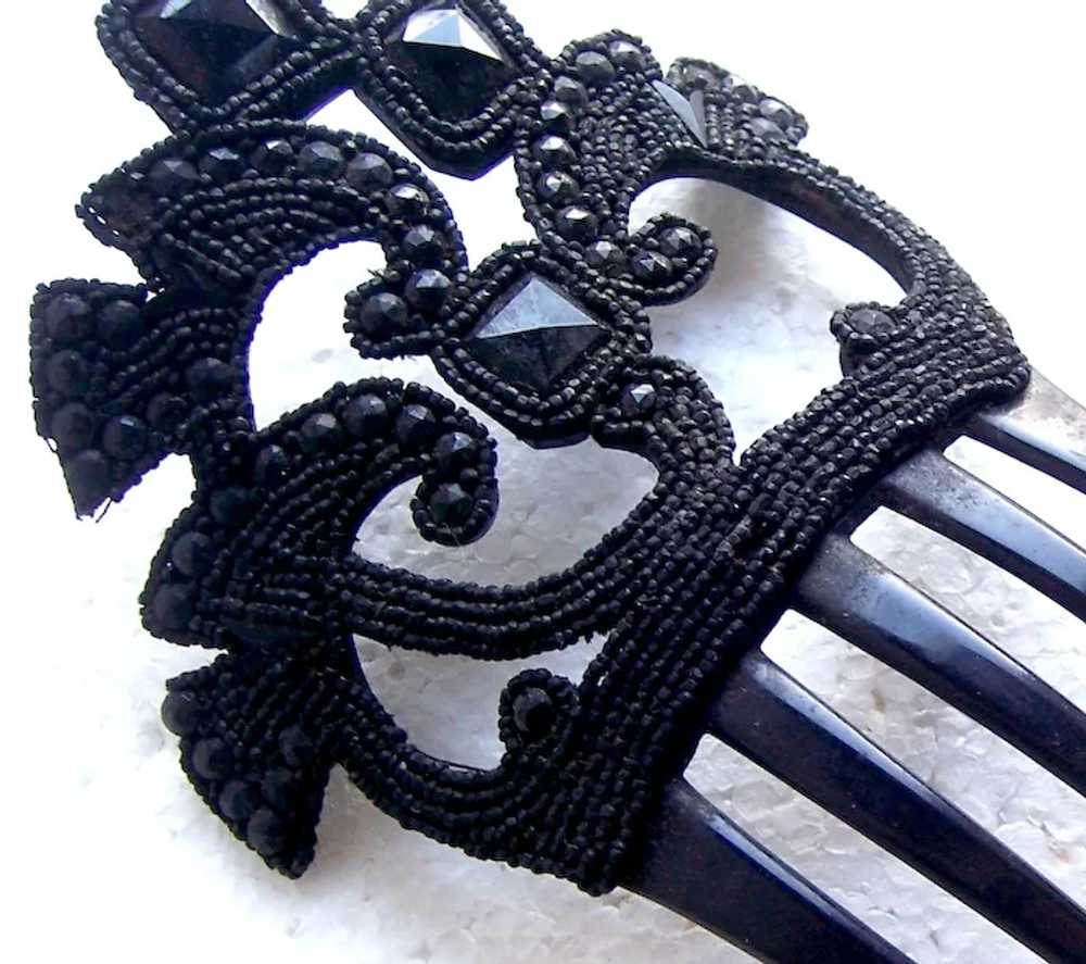 Spanish style Victorian mourning hair comb French… - image 2