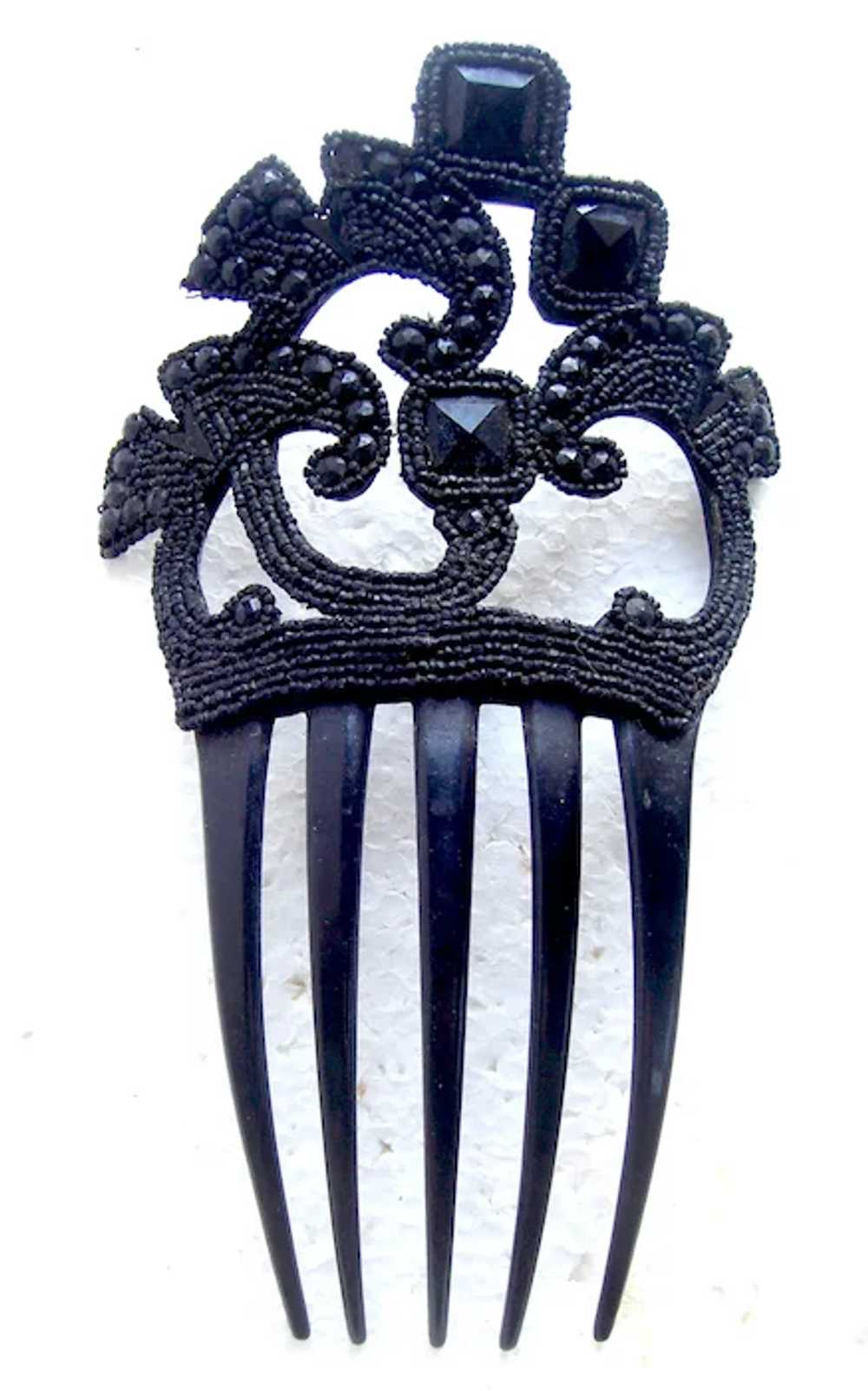 Spanish style Victorian mourning hair comb French… - image 3