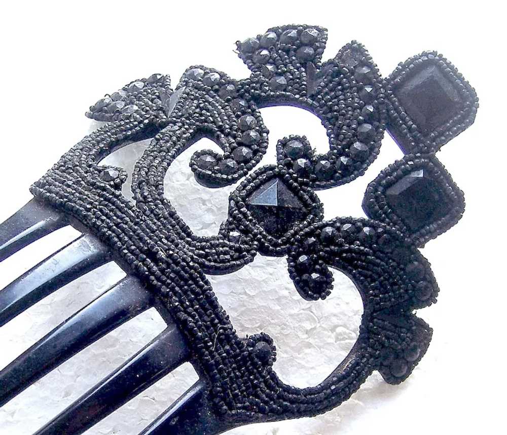 Spanish style Victorian mourning hair comb French… - image 9