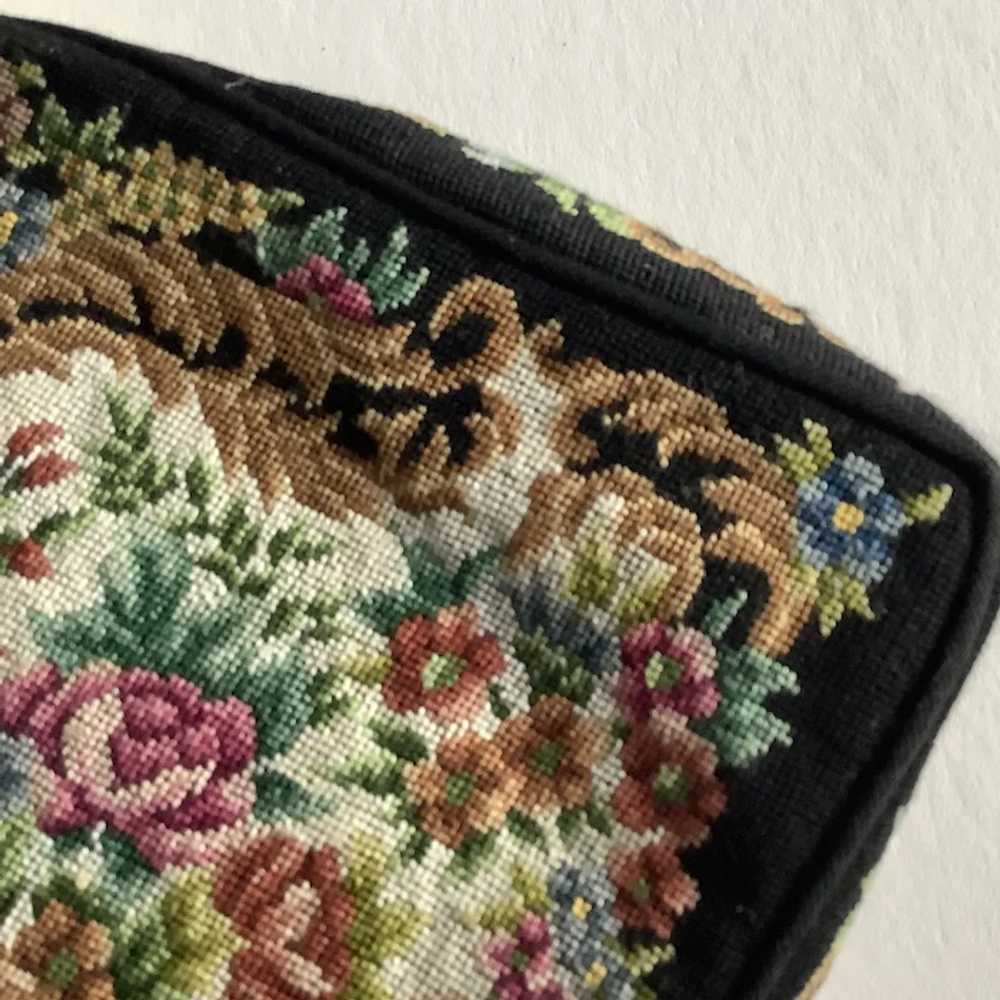 Vintage Floral Tapestry Purse with Rolled Chain - image 4