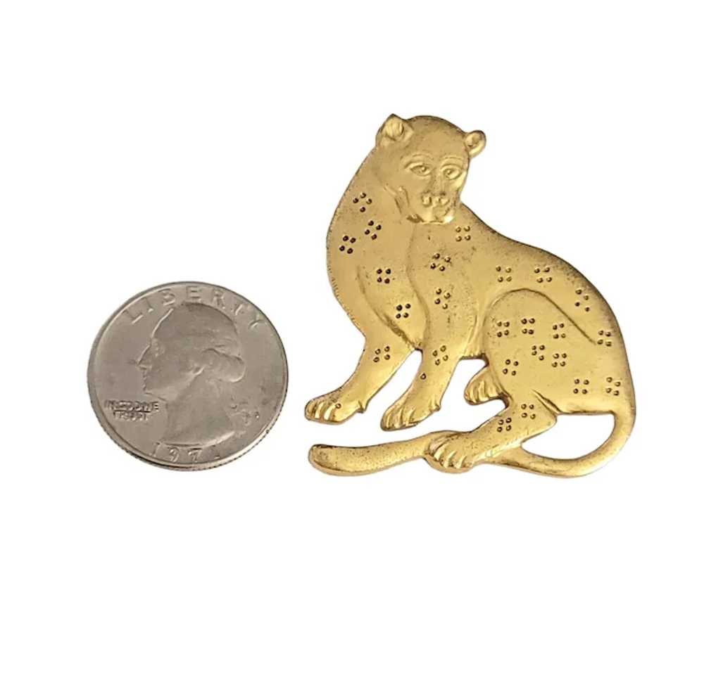 MMA Metropolitan Museum of Art Gold Tone Wild Cat… - image 2