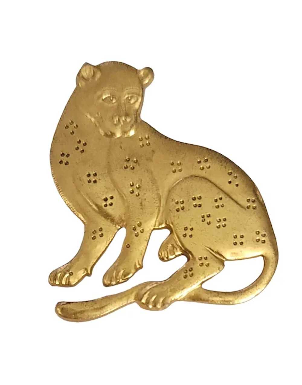 MMA Metropolitan Museum of Art Gold Tone Wild Cat… - image 3