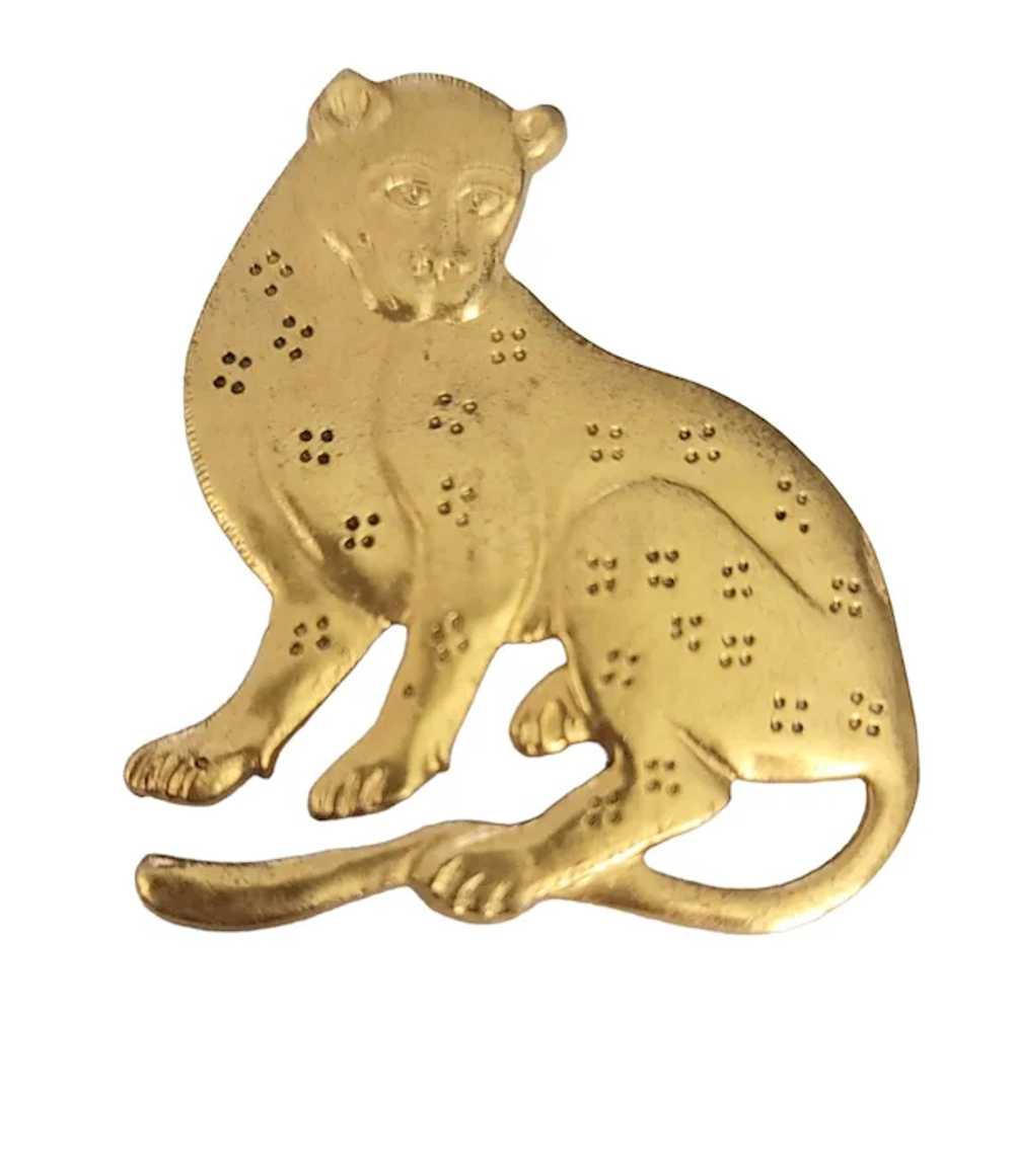 MMA Metropolitan Museum of Art Gold Tone Wild Cat… - image 4