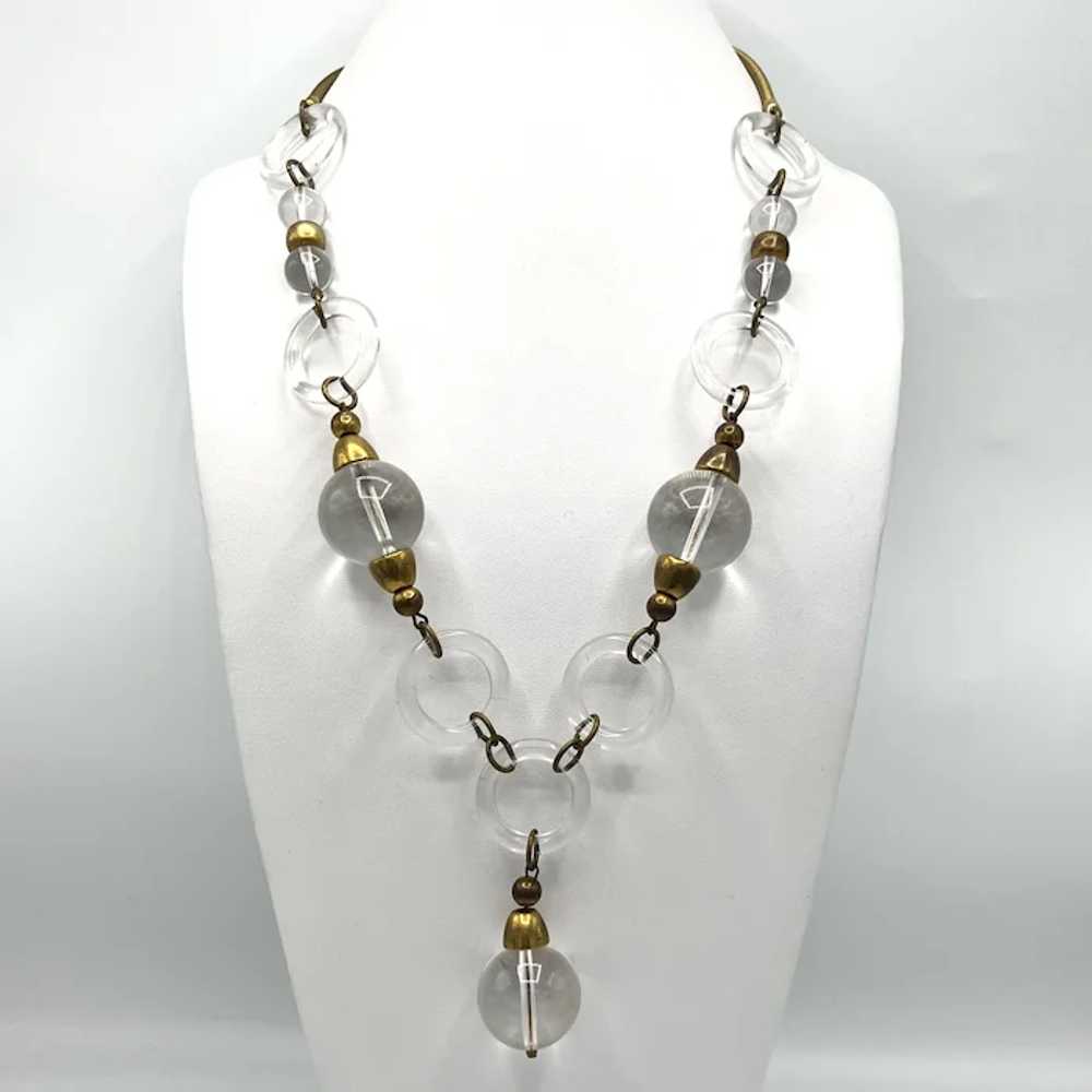 LOVELY Lucite Clear Lucite Necklace - image 3