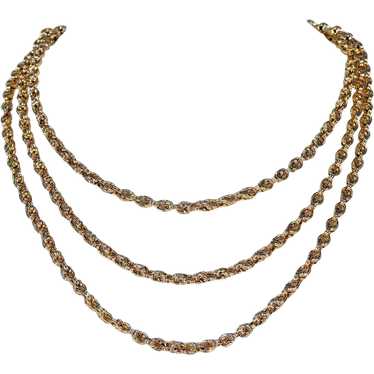 Antique French Long Guard Chain 52 inches 18k Gold - image 1