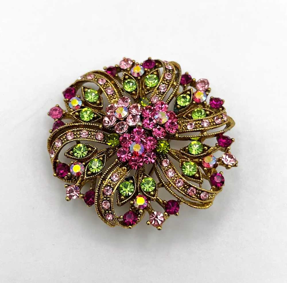 Rhinestone Floral Pendant/Brooch - image 2