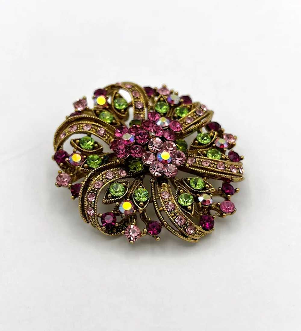 Rhinestone Floral Pendant/Brooch - image 3