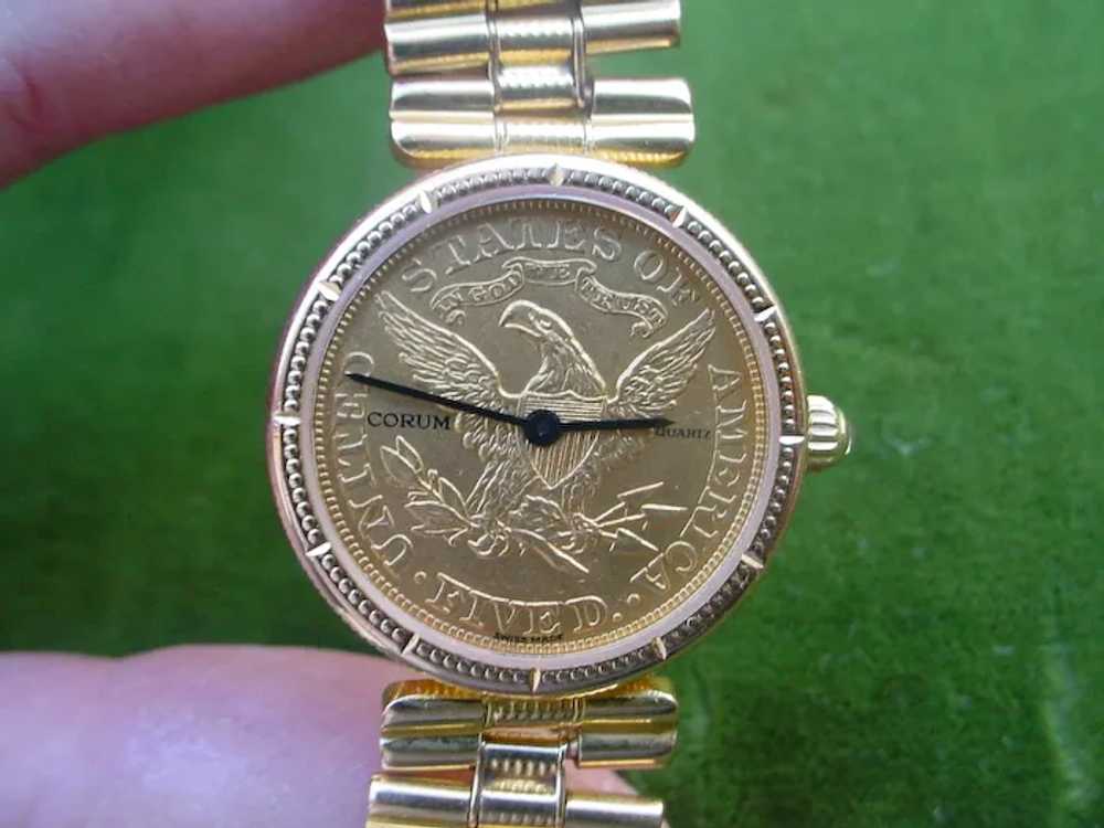 Beautiful 18K Gold Corum, $5 U.S. Gold Coin Dial … - image 2
