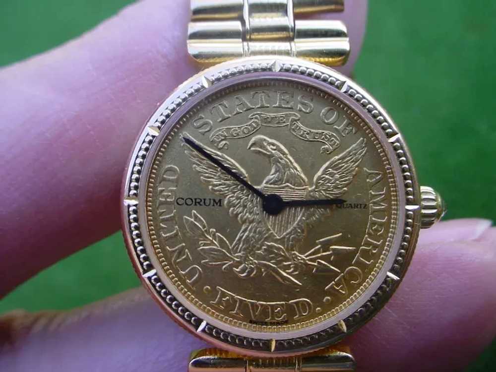 Beautiful 18K Gold Corum, $5 U.S. Gold Coin Dial … - image 3