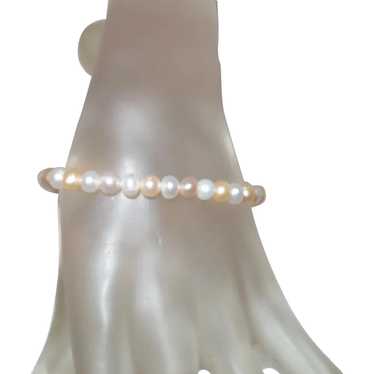 Vintage Cultured Multi Colored Pearl Bracelet on … - image 1