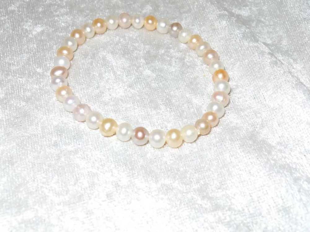Vintage Cultured Multi Colored Pearl Bracelet on … - image 5