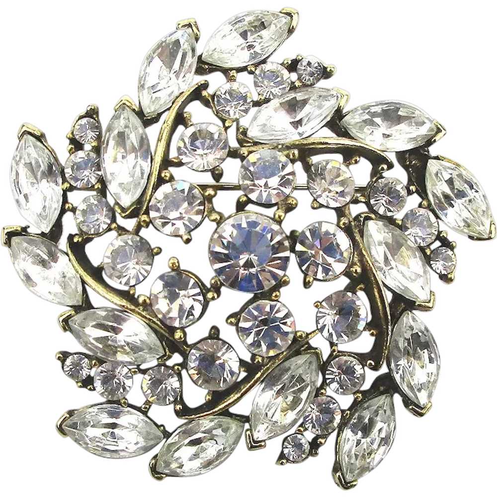 Clear Crystal Rhinestone Pin - A Sparkling Little… - image 1