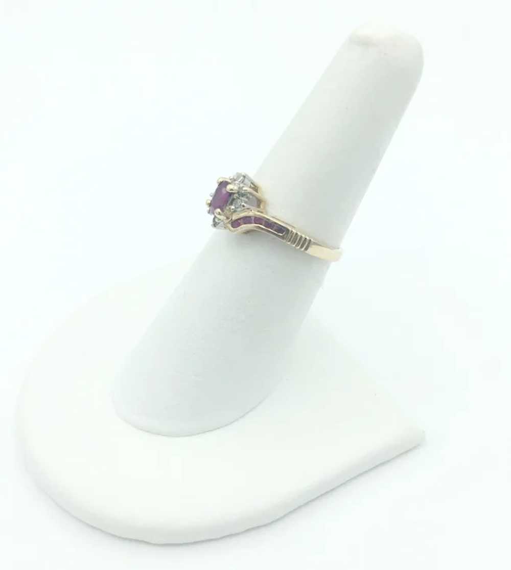 10K Ruby and Diamond Ring - image 3
