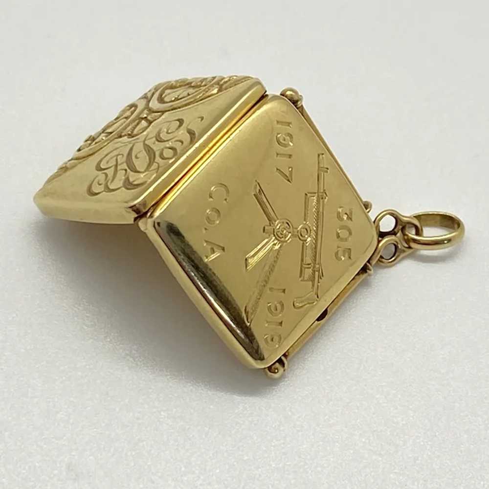 WW1 Sweetheart Locket 14K Gold, Company A, 1917-19 - image 3