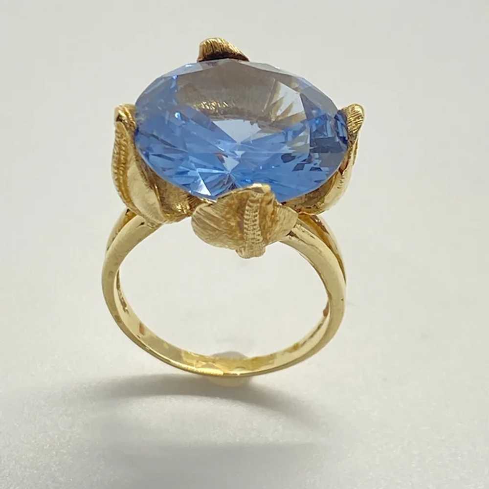 Blue Spinel Solitaire Ring 15.2 Carats 14K Gold L… - image 6