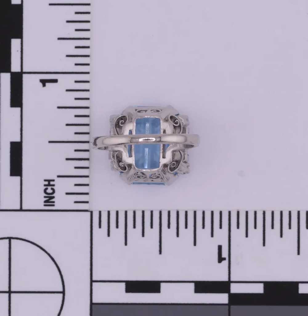 Vintage 8 Ct Natural Aquamarine and Diamond Plati… - image 6