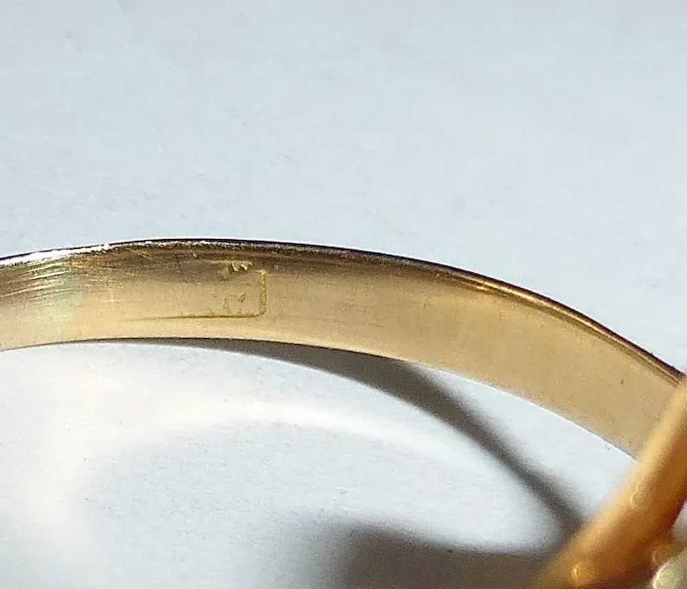 18k Ring Marquise Cabochon Nephrite Jade - image 7