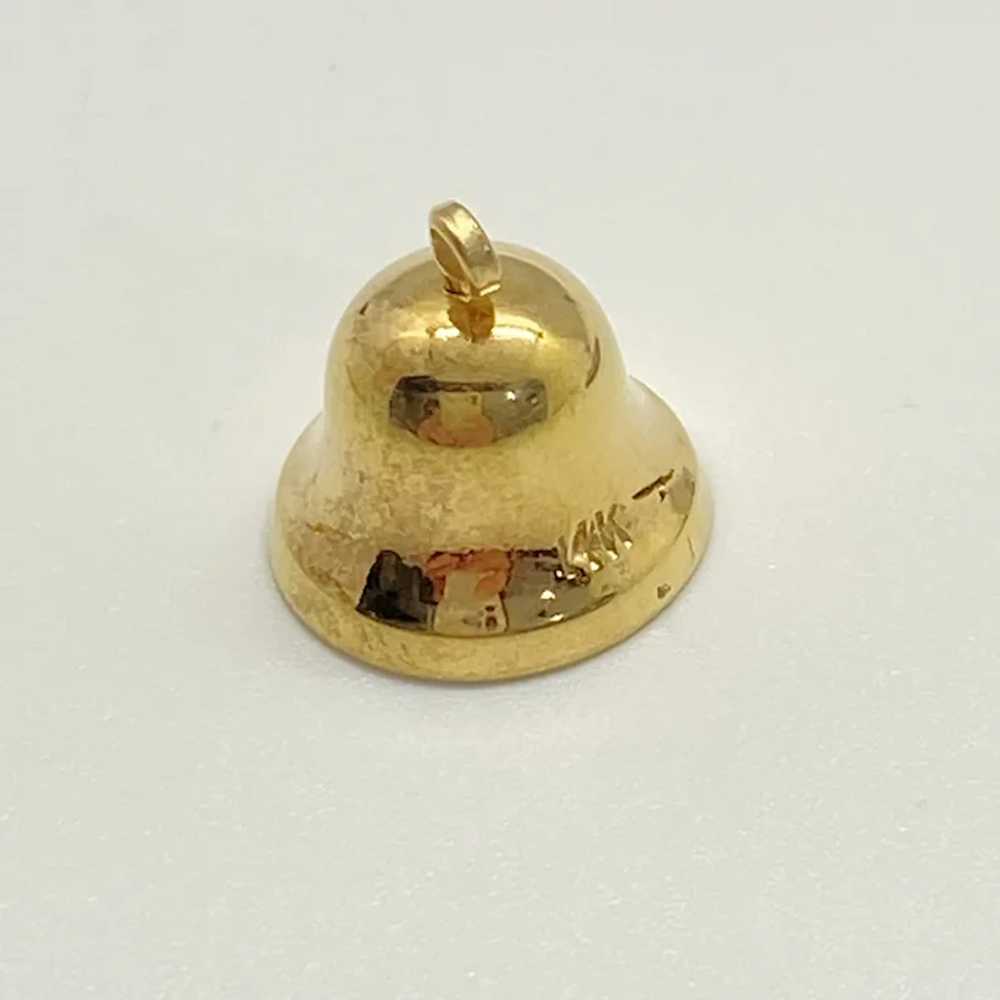 Musical Moving Bell Vintage Charm 14K Gold Three-… - image 2