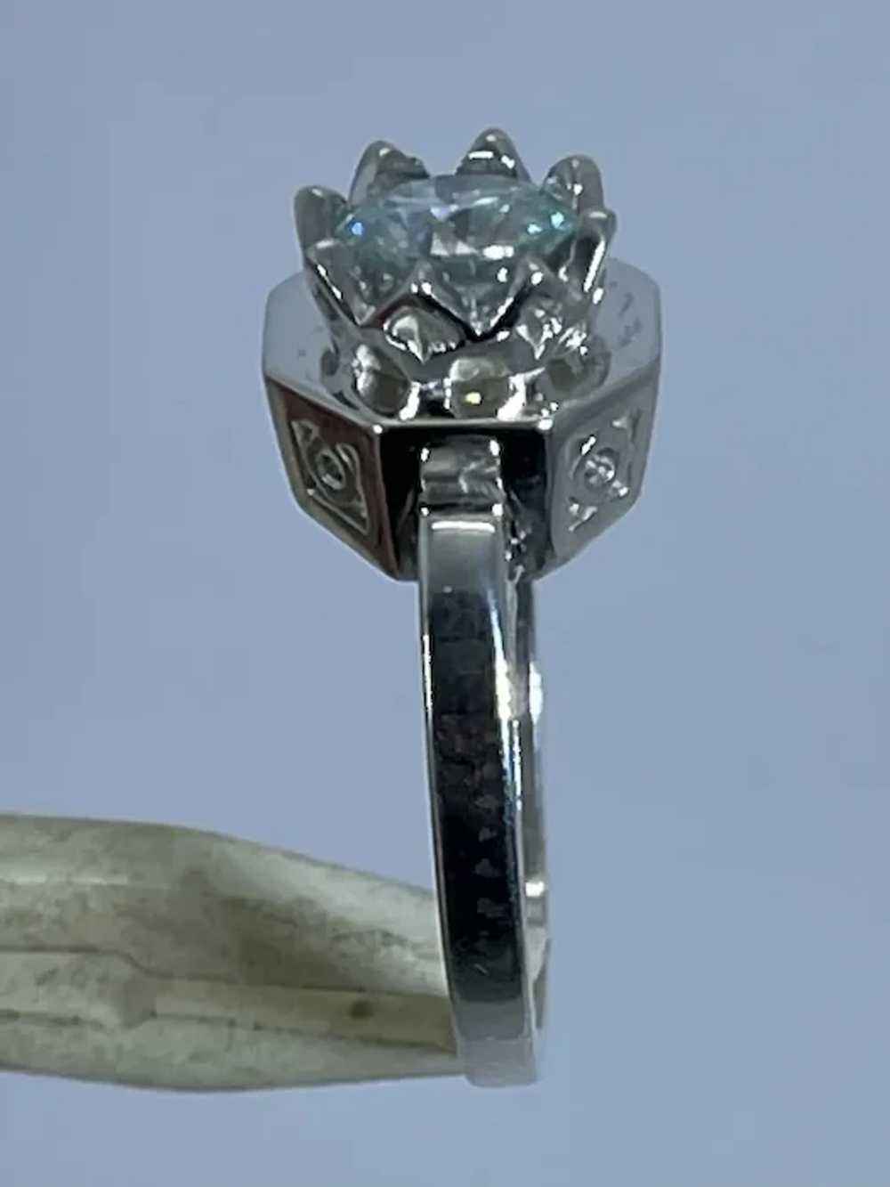 14k Moissanite Hand Crafted Ring, Free resize - image 2