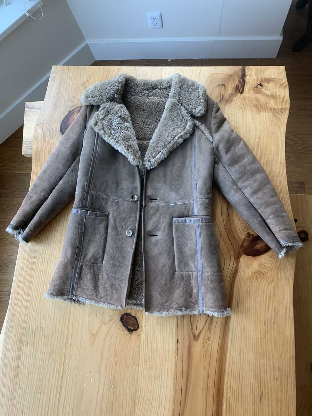 Genuine Leather × Sheepskin Coat × Vintage 100% L… - image 1