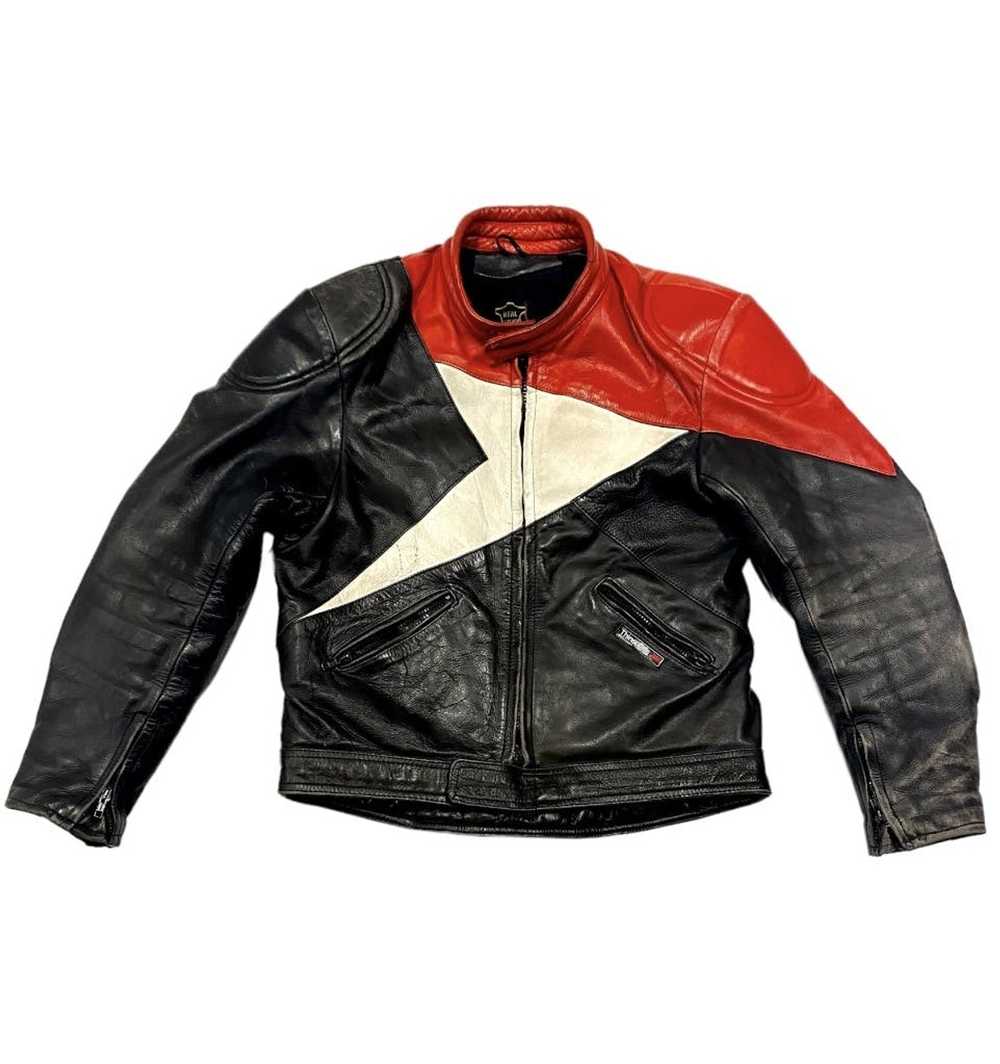 Leather Jacket French Vintage-Leather Motorcycle … - image 1