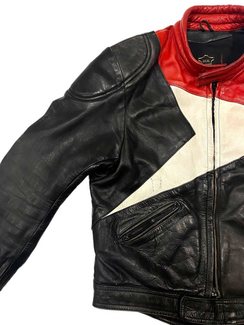 Leather Jacket French Vintage-Leather Motorcycle … - image 2
