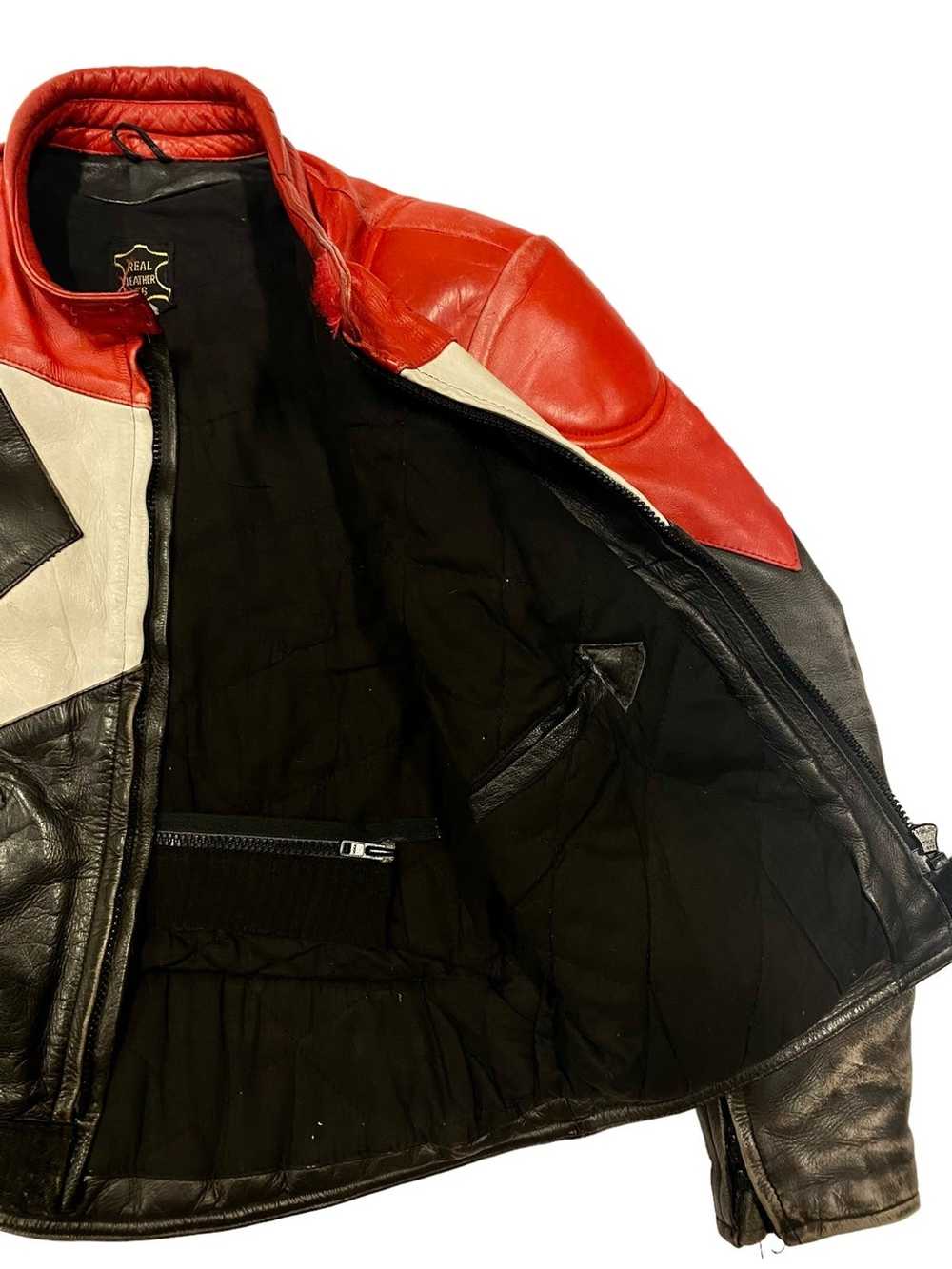 Leather Jacket French Vintage-Leather Motorcycle … - image 3