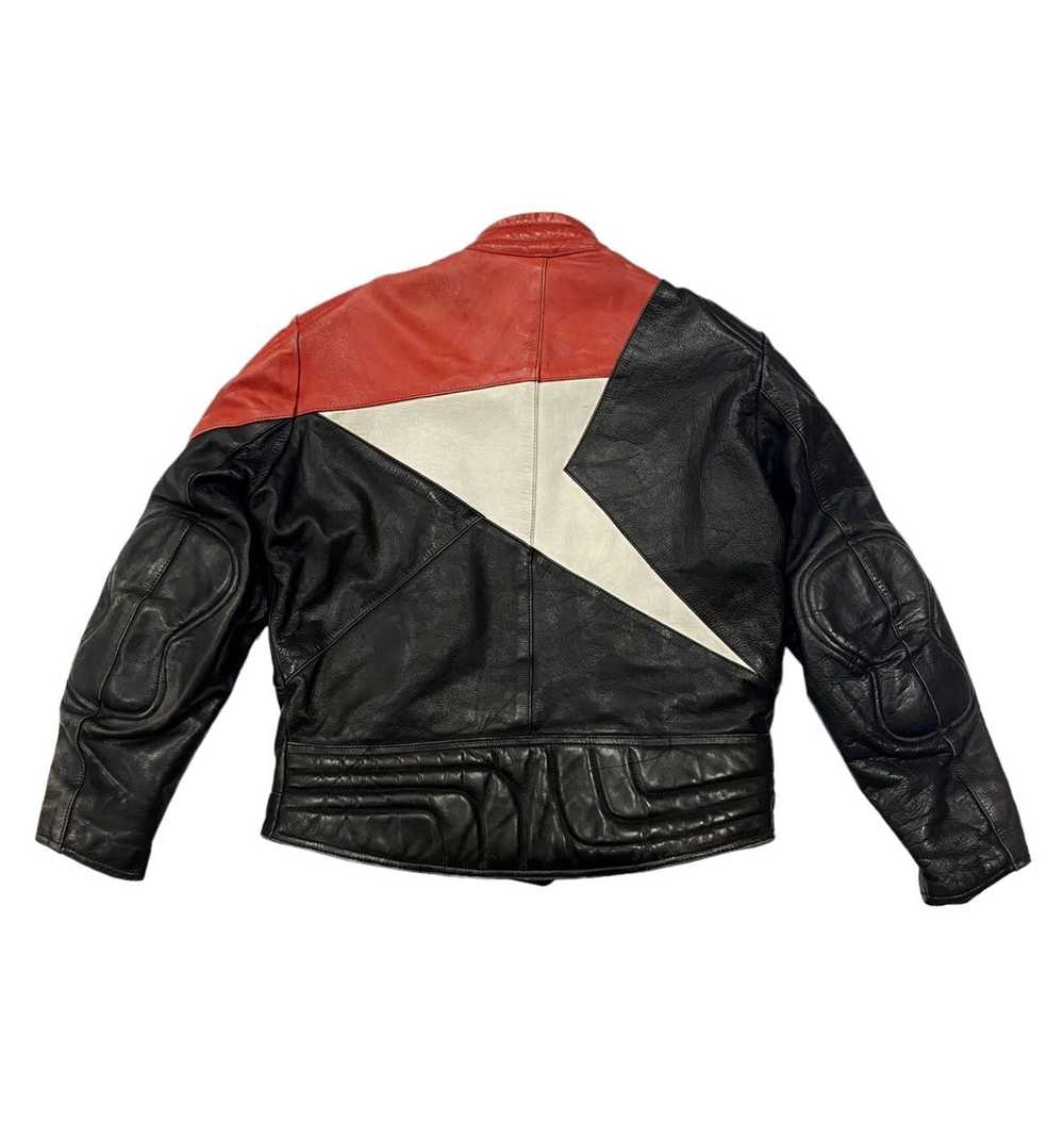 Leather Jacket French Vintage-Leather Motorcycle … - image 4