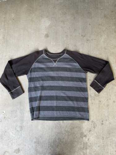 Route 66 × Vintage Black and Grey Striped Thermal