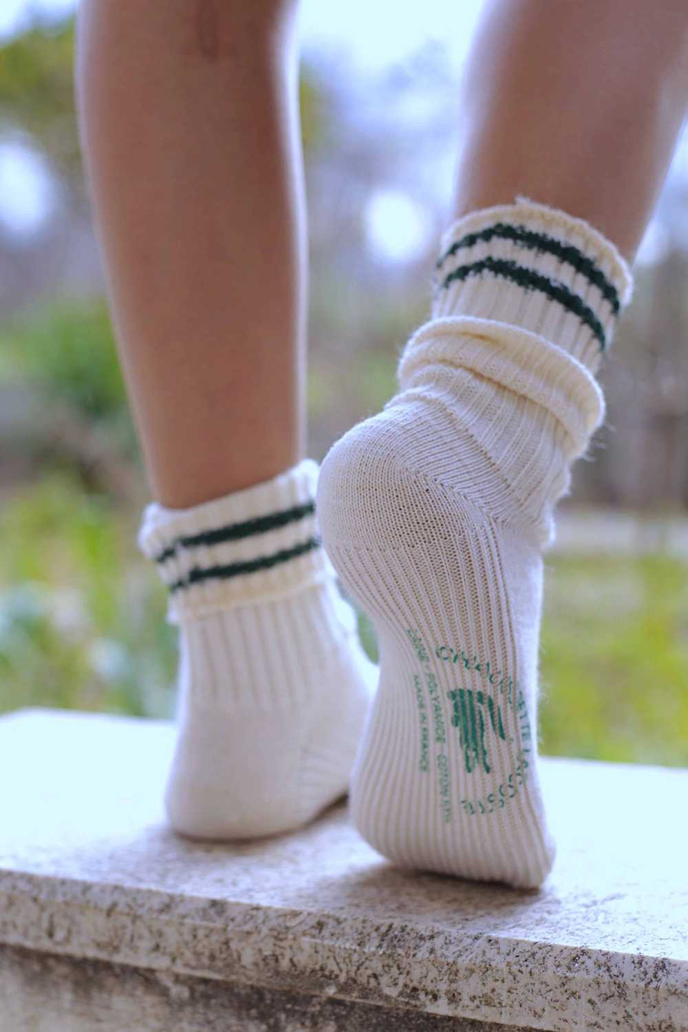 LACOSTE Striped 70's Wool Socks - image 1