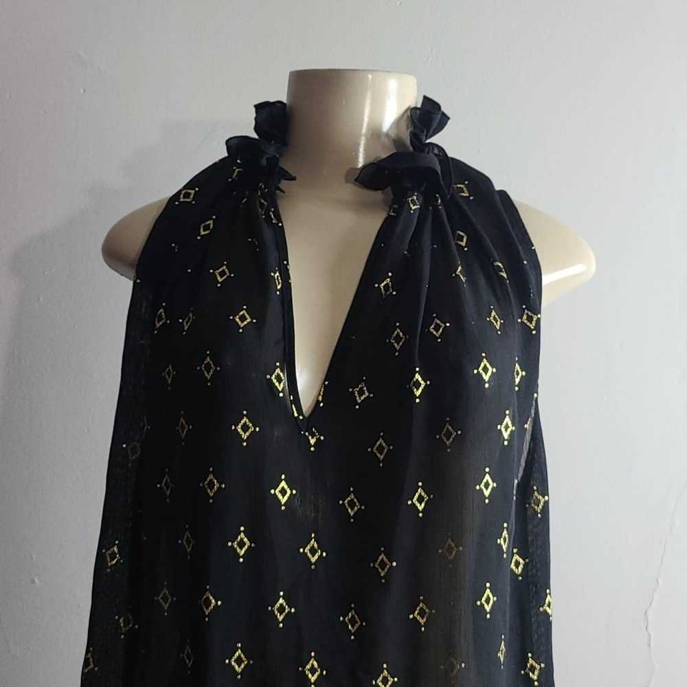 H&M H&M Black and Gold Sleeveless Blouse Size 4 - image 2