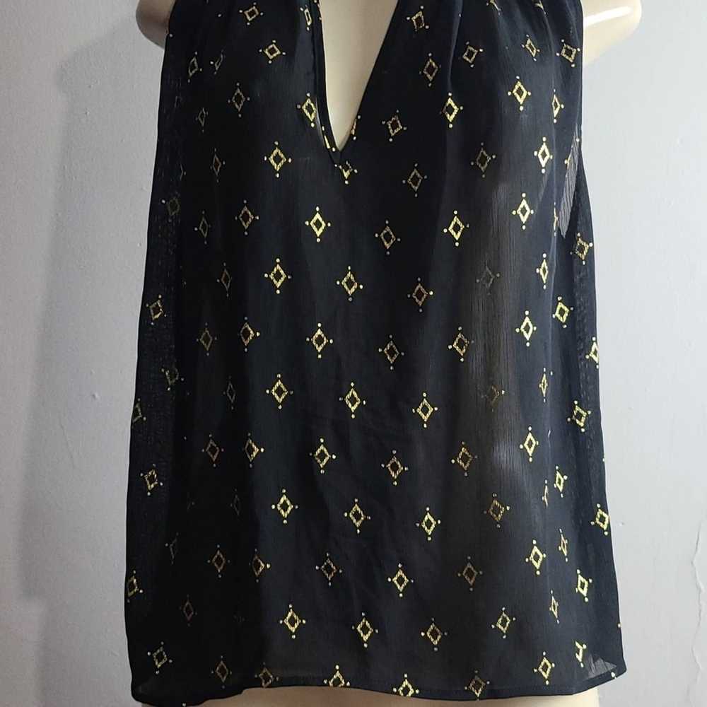 H&M H&M Black and Gold Sleeveless Blouse Size 4 - image 3