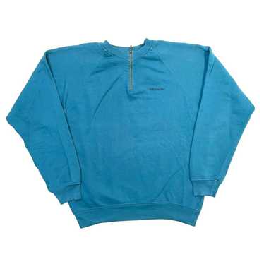 Adidas × Vintage Adidas half zip blue sweatshirt … - image 1