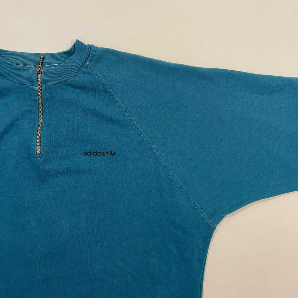 Adidas × Vintage Adidas half zip blue sweatshirt … - image 2