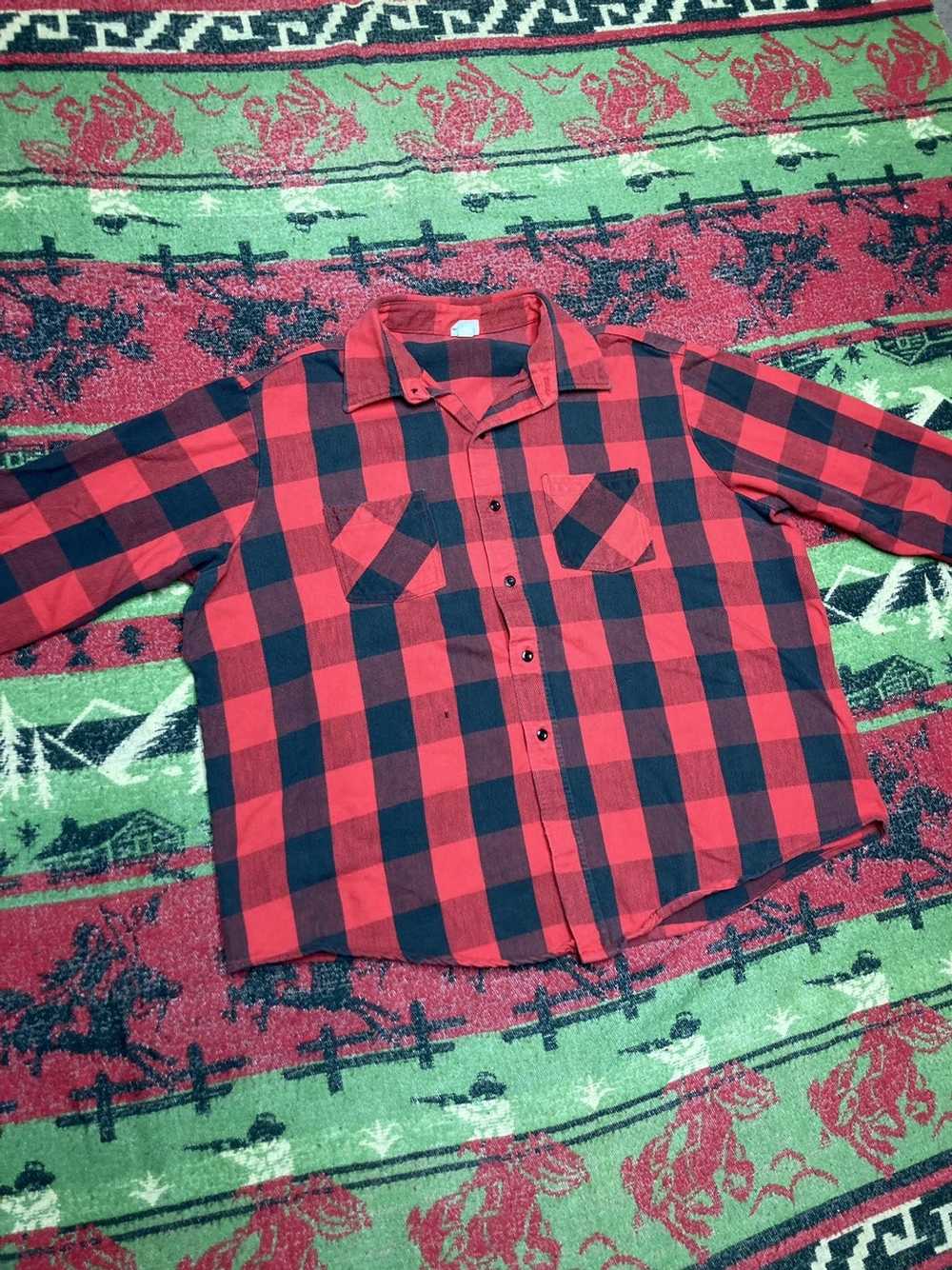 Cotton × Flannel × Sears Vintage 70s Kingsport fl… - image 2