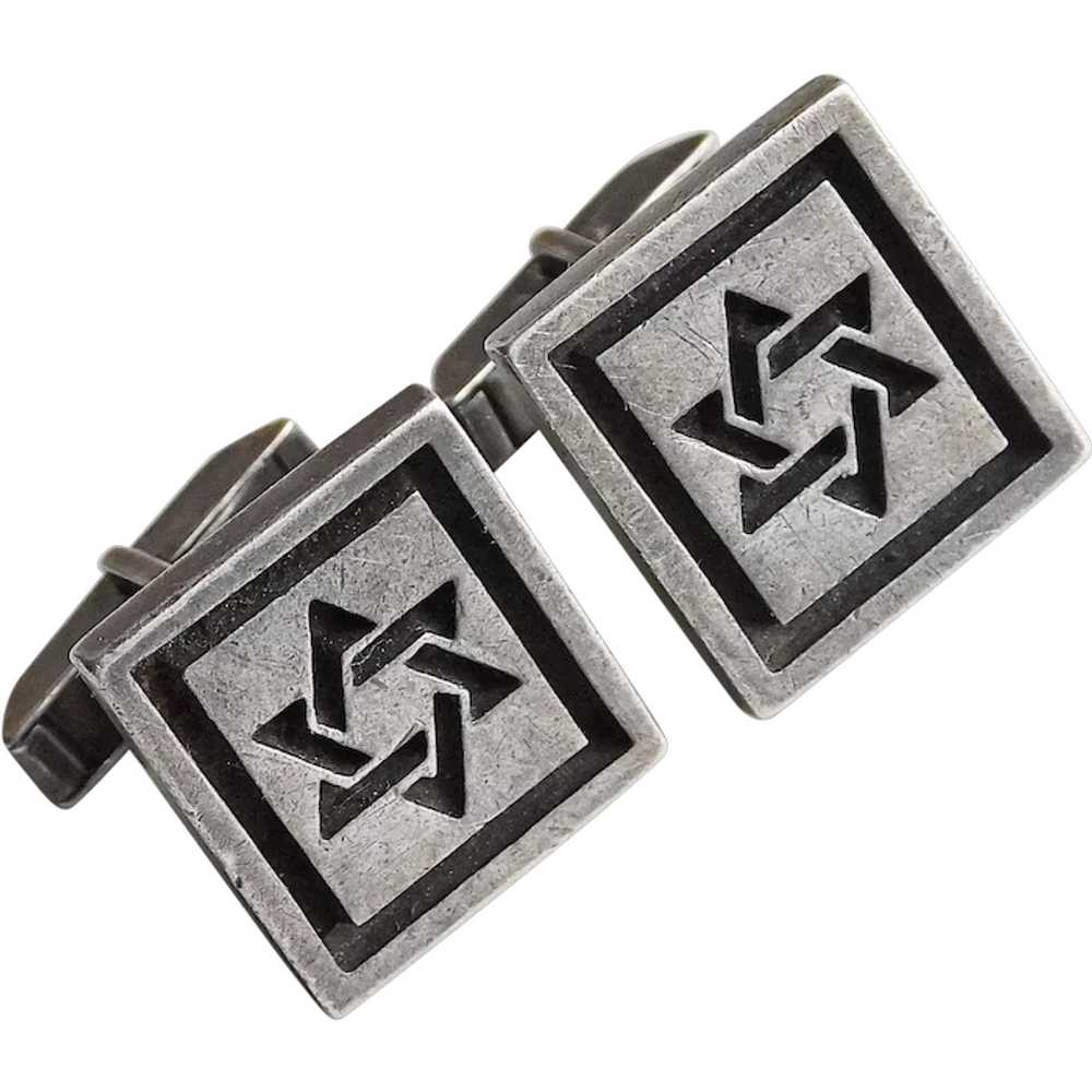 Sterling Fenwick & Sailors Star of David Cufflink… - image 1