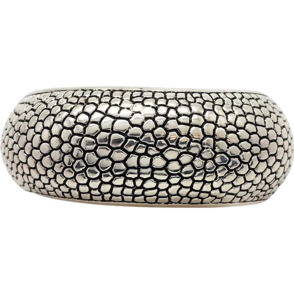 Airess Sterling Silver Wide Pebble Cuff Bracelet - image 1