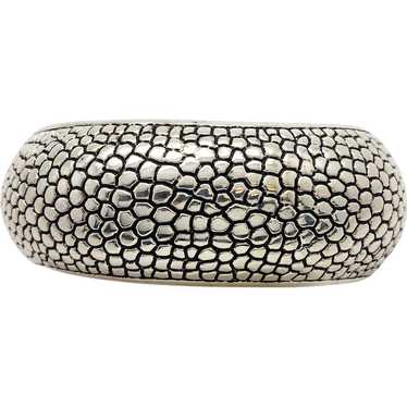 Airess Sterling Silver Wide Pebble Cuff Bracelet