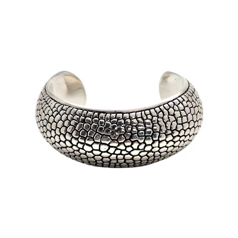 Airess Sterling Silver Wide Pebble Cuff Bracelet - image 2