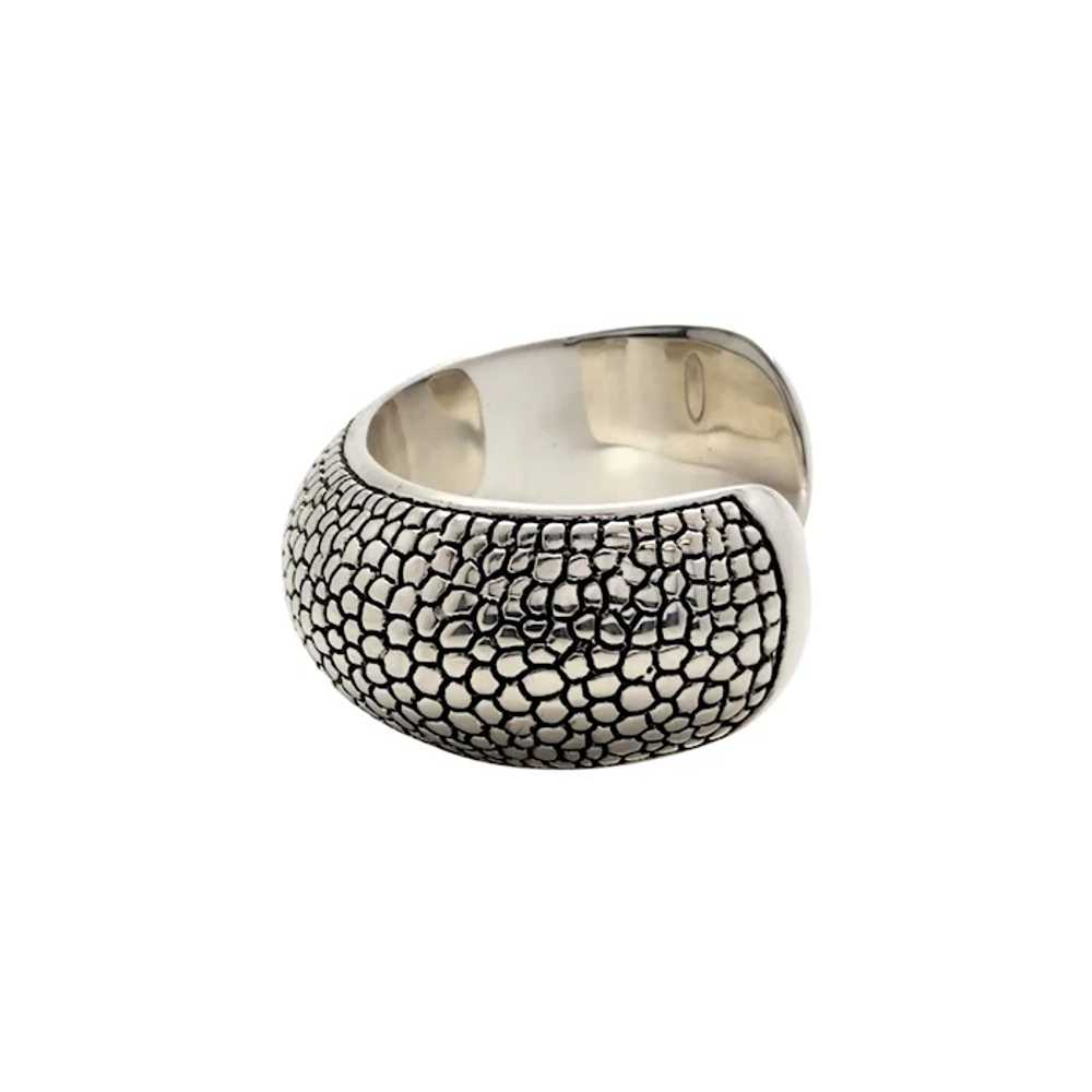 Airess Sterling Silver Wide Pebble Cuff Bracelet - image 3
