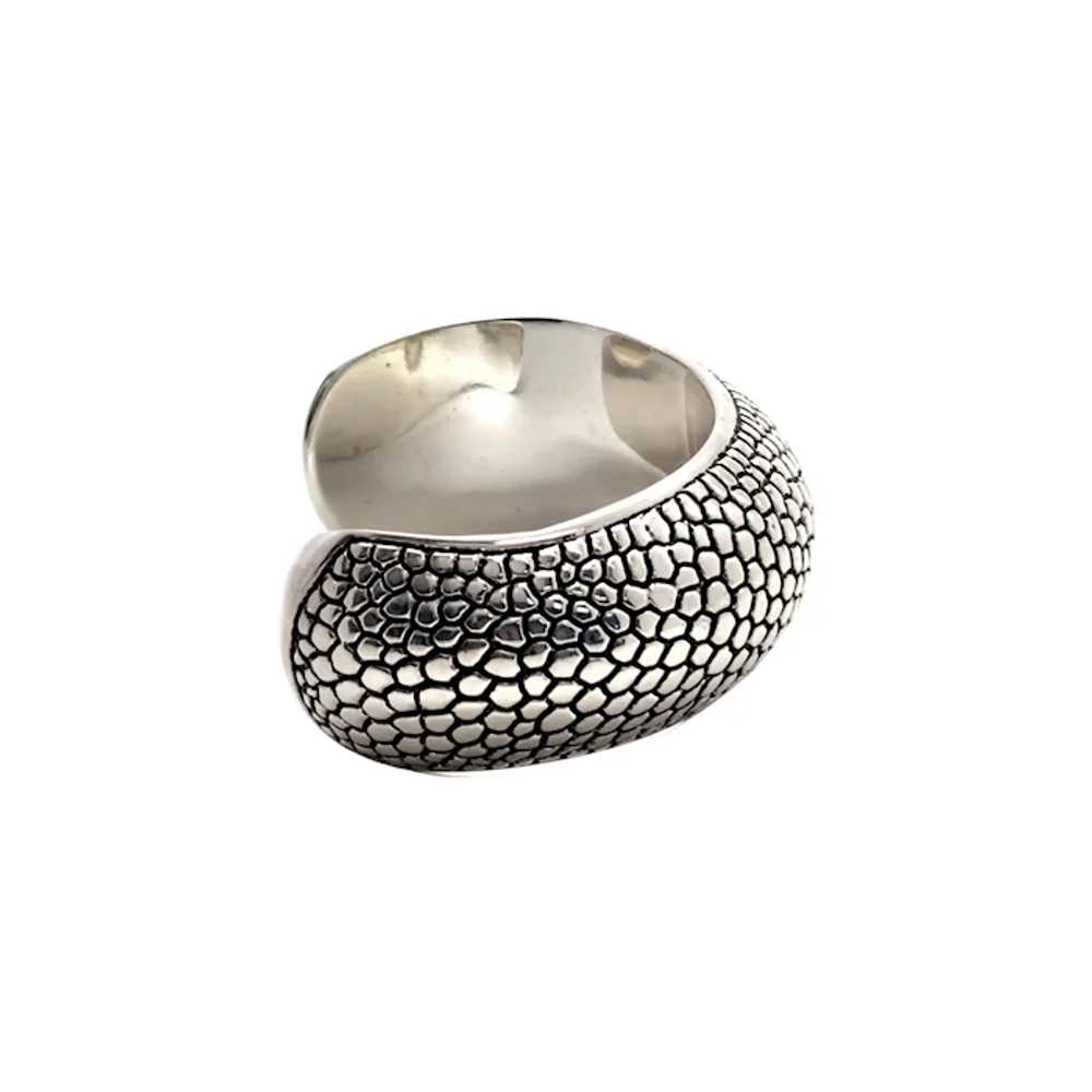 Airess Sterling Silver Wide Pebble Cuff Bracelet - image 5