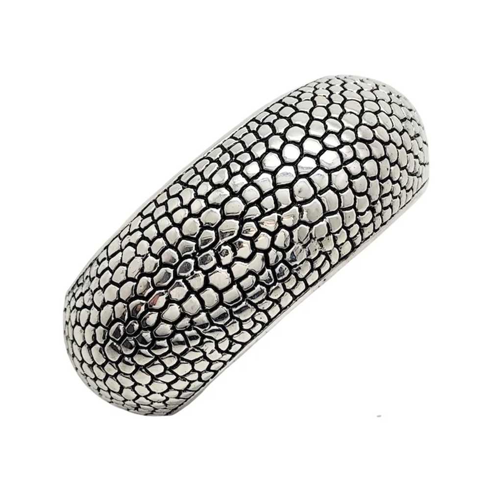 Airess Sterling Silver Wide Pebble Cuff Bracelet - image 7