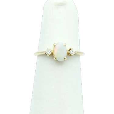 14K Opal and Diamond Ring