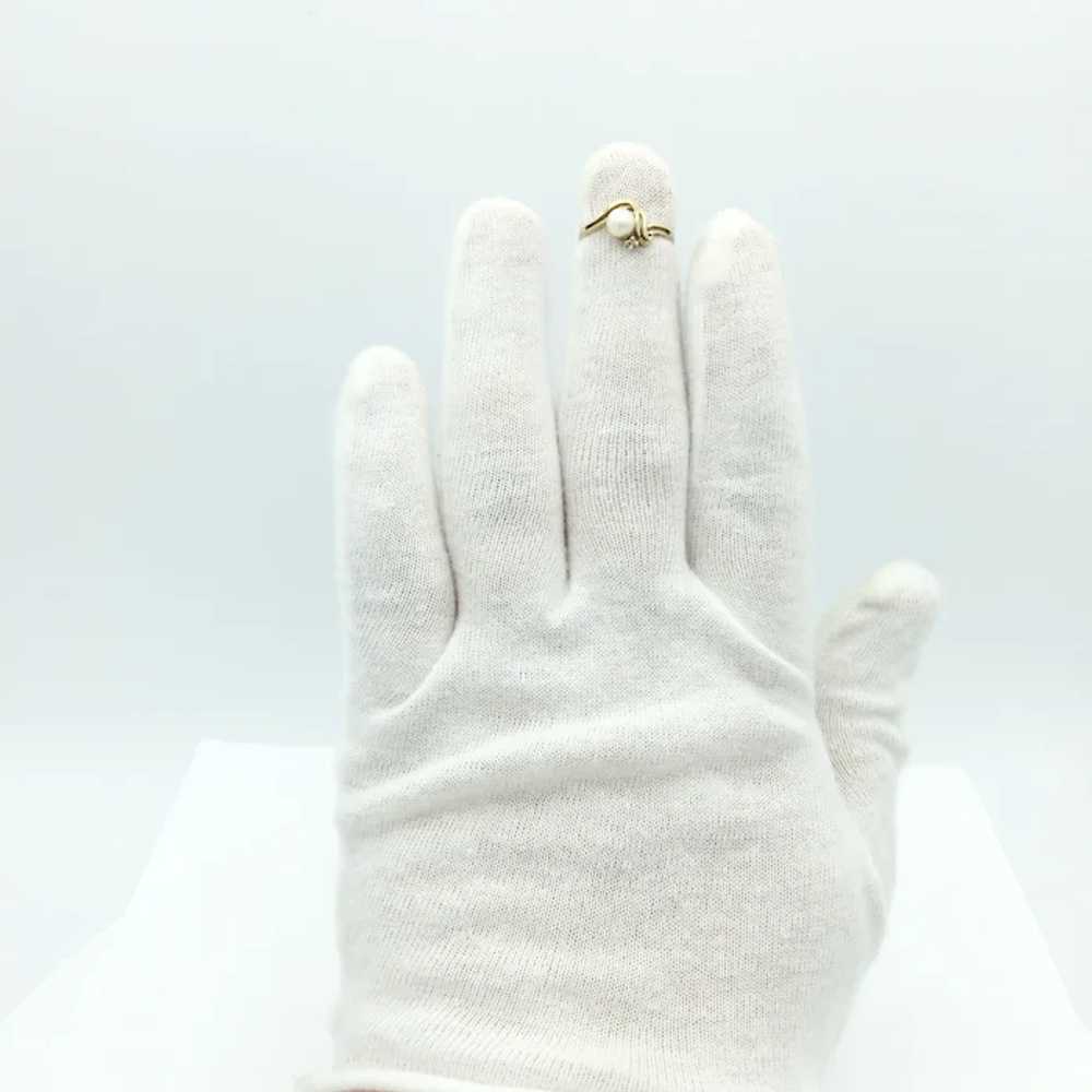 10K Pearl And Diamond Ring - image 7
