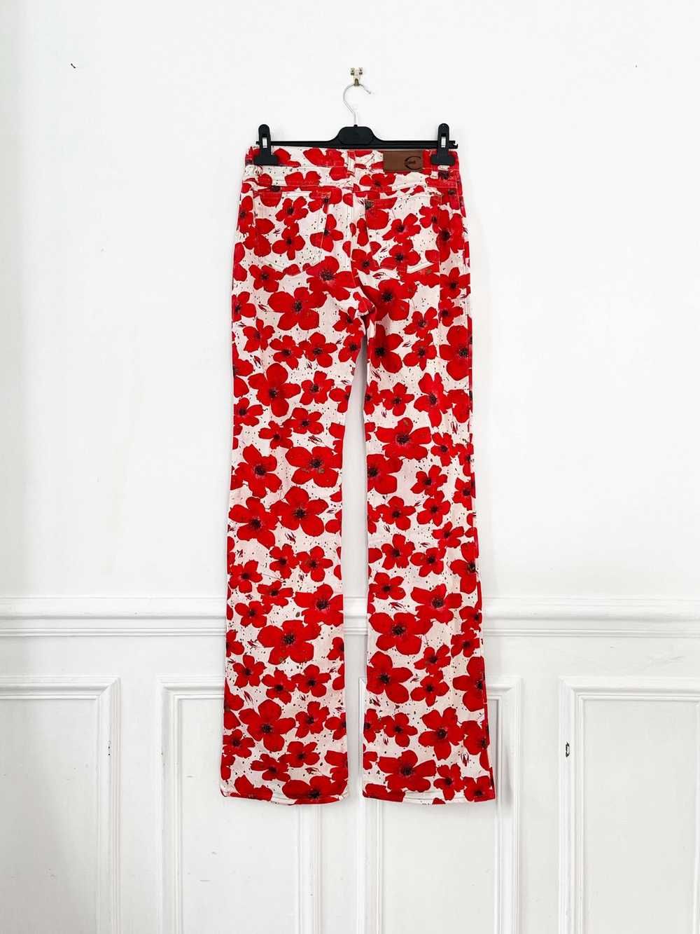 Roberto Cavalli Roberto Cavalli red floral jeans - image 2