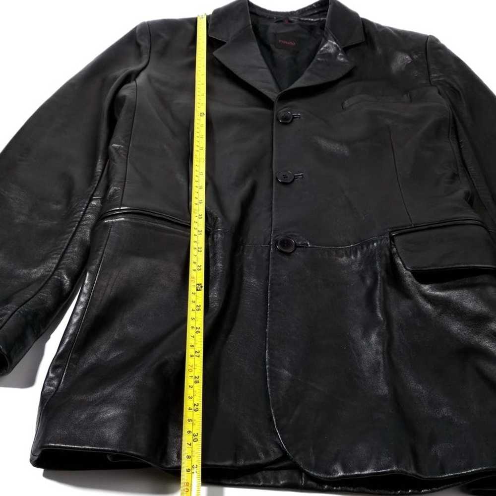 Piombo VTG PIOMBO Dad Leather Jacket Black Oversi… - image 10